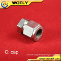 compression gas fitting pipe end cap for steel tube